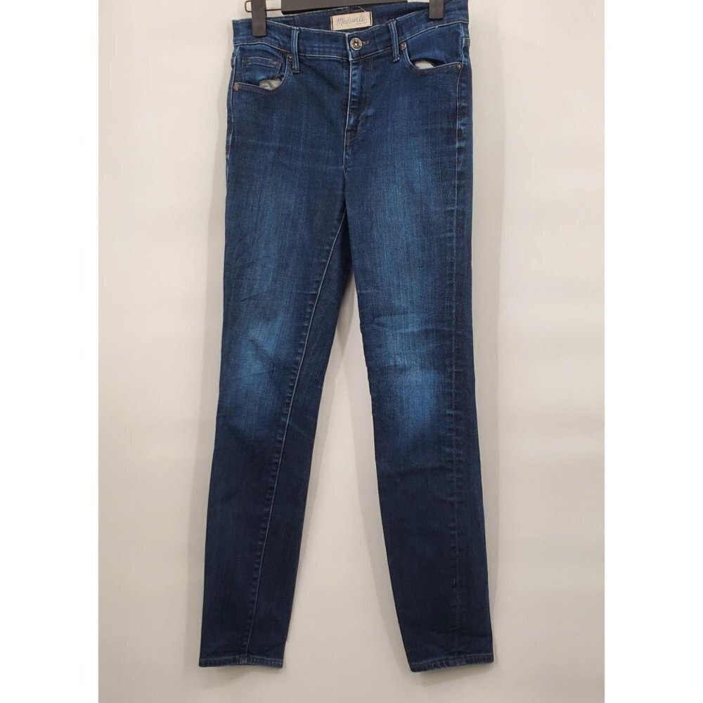 Madewell Hi-Rise Skinny Jeans Slim Stretch Ankle Solid Denim 26 Womens Blue